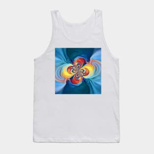 primary colours turquoise blue yellow and red twisting cyclone style design Tank Top